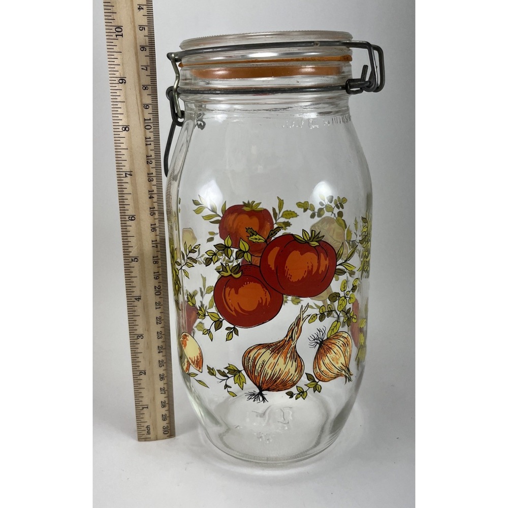 Vintage ARC SPICE of LIFE 2L Glass Jar Canister France Mushroom Cottagecore Boho - Picture 14 of 16